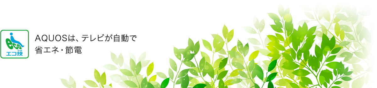 AQUOSは、テレビが自動で省エネ・節電