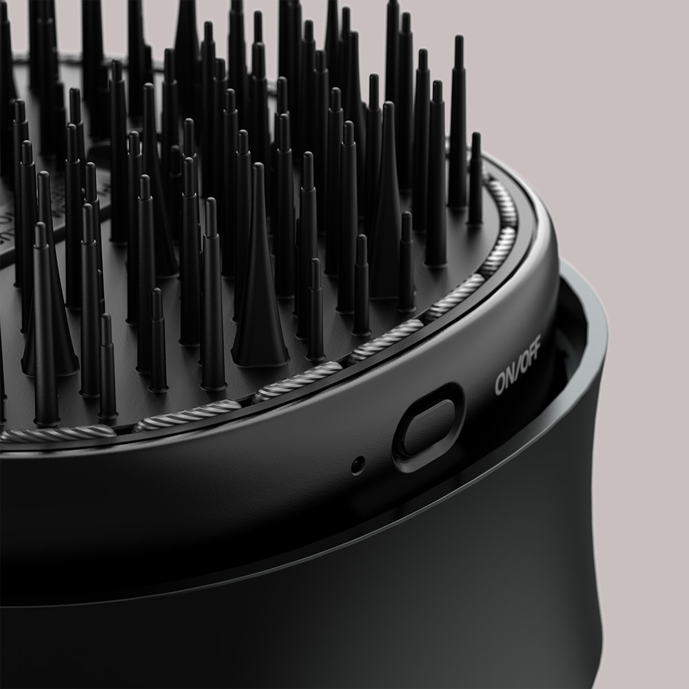 太いピンと長短ピンを組み合わせたブラシ形状