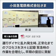 小田急電鉄株式会社さま 鉄道 導入後の効果 運行ダイヤに乱れ発生時、正常化までのプロセスを次々と記録 緊急時の作業を合理化し、早期の復旧に貢献