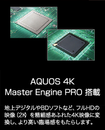 AQUOS 4K Master Engine PRO 搭載