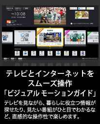 テレビとインターネットをスムーズ操作「ビジュアル モーションガイド」