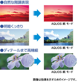 ●自然な階調表現／●明暗くっきり／●ディテールまで高精細 画像は効果を示すためのイメージです。