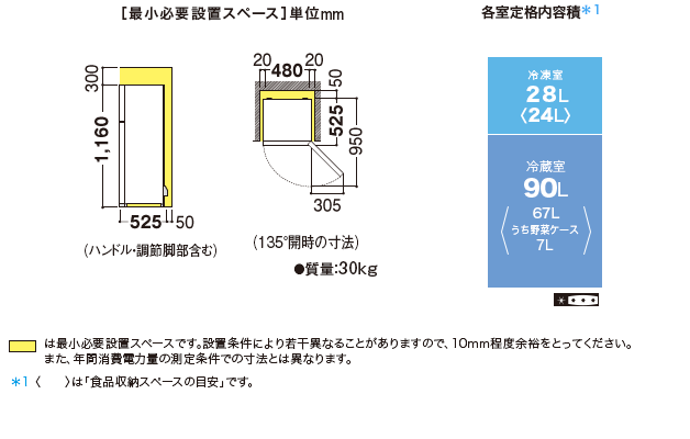 仕様/寸法 | SJ-H12D | 冷蔵庫トップ：シャープ
