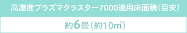 高濃度プラズマクラスター7000適用床面積(目安)：約6畳(約10m²)