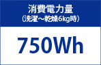 消費電力量750Wh