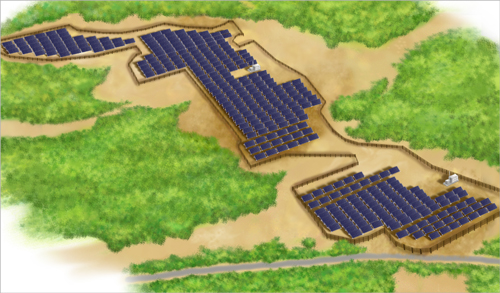 川内平伏森(へぶすもり)太陽光発電所 完成予想図