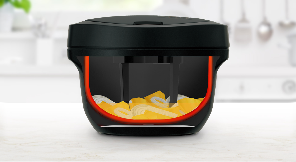 充分に加熱されたら、まぜ技ユニットが高速回転