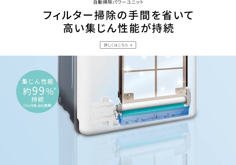自動掃除パワーユニット フィルター掃除の手間を省いて高い集じん性能も持続