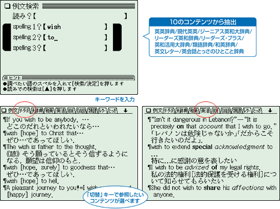 �L�[���[�h����́B�u�ؑցv�L�[�ŎQ�Ƃ������R���e���c���I�ׂ܂��B�i10�̃R���e���c���璊�o�F�p�p���T�^����p�p�^�W�[�j�A�X�p�a�厫�T�^���[�_�[�Y�p�a���T�^���[�_�[�Y�E�v���X�^�p�a���p�厫�T�^�ތꎫ�T�^�a�p���T�^�p�����^�[�^�p��b�Ƃ����̂ЂƂ��Ɓj