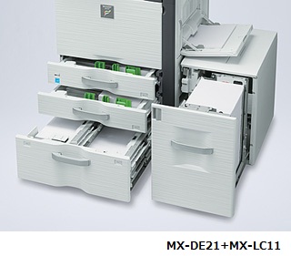 大量出力に対応する最大給紙容量7,400枚（オプション）