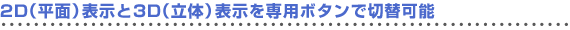 2D�i���ʁj�\����3D�i���́j�\�����p�{�^���Őؑ։\