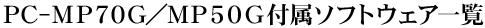 PC-MP70G�^MP50G�t���\�t�g�E�F�A�ꗗ