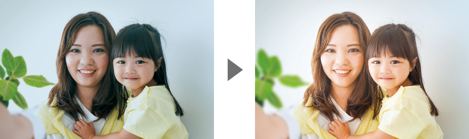 美顔補正インカメラ背景ぼかし