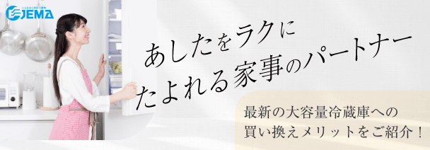 あしたをラクに、たよれる家事のパートナー。JEMA 一般社団法人日本電機工業会サイトへ、新しいウィンドウが開きます