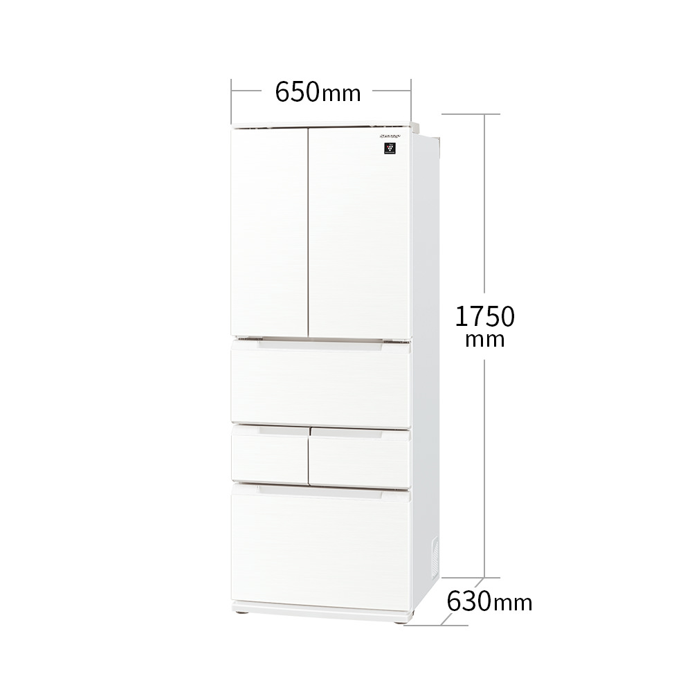 冷蔵庫:SJ-MF43M:外形寸法、幅650mm×奥行630mm×高さ1750mm