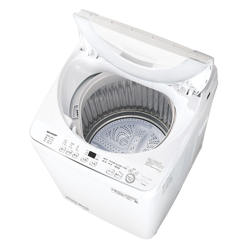 ドラム式洗濯乾燥機 ES-GE6K：-S（シルバー系・斜め上）