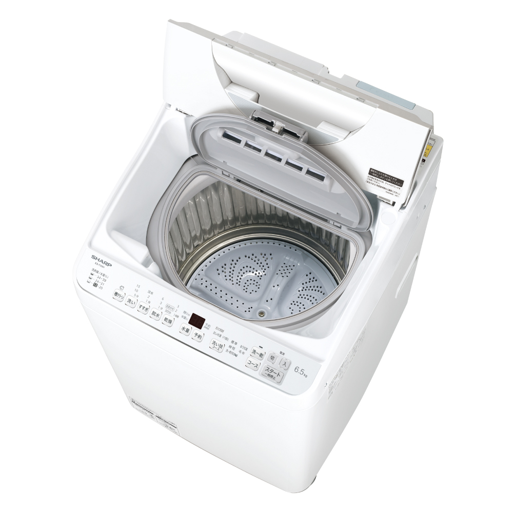 タテ型洗濯乾燥機:ES-TX6H-W:斜め 開き