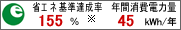 �ȃG�l��B����155%�A�N�ԏ���d�͗�45kWh/�N