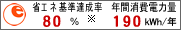 ȃGlB80%ANԏd͗190kWh/N