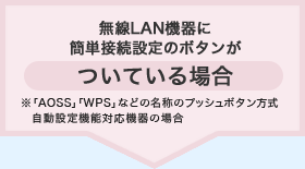 無線LAN機器に簡単接続設定のボタンがついている場合