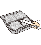 �t�B���^�[�̃z�R����|���@�ŋz�����B