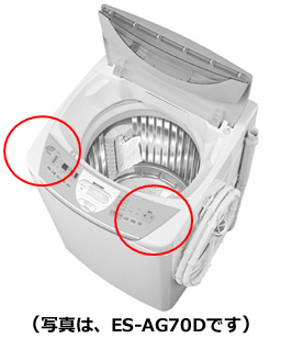洗濯機の品質表示銘板写真