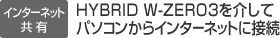 �C���^�[�l�b�g���L�@HYBRID W-ZERO3����ăp�\�R������C���^�[�l�b�g�ɐڑ�
